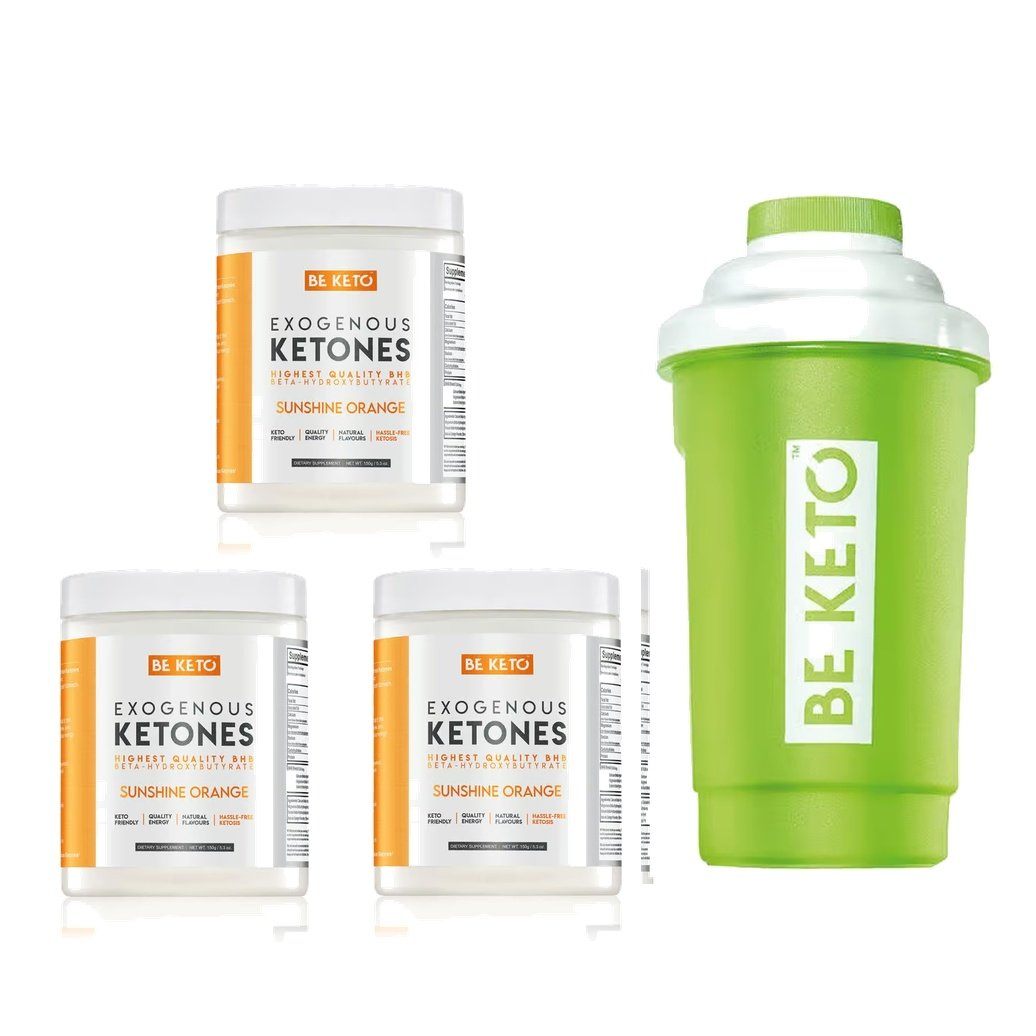 BE KETO Exogene Ketone BHB Sonnenschein Orange 150g 3er Bundle + Shaker Made in Europe 38 portionen – Bild 7
