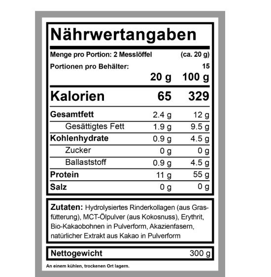 Kollagen + MCT-Öl Natürliche Schokolade 300g Typ-I Haare, Haut und Nagel 6 Kollagen + MCT-Öl Natürliche Schokolade 300g Typ-I Haare, Haut und Nagel – Bild 6