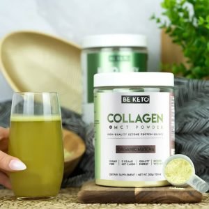 Keto-Kollagen + MCT-Öl – Organic Bio Matcha 300g Unterstützung für Haut, Haare & Nägel
