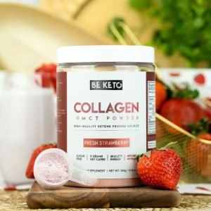 Premium Kollagen + MCT-Öl – Frische Erdbeere (300 g) Haut, Haare & Nägel Stabiler Energiekick durch MCT